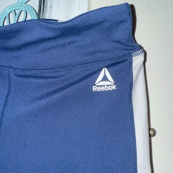 Reebok Girls Flare Leggings M (7/8) Navy Blue - Preloved Excellent - Picture 6 of 6